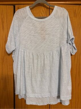 American Eagle Outfitters Light Blue Short Sleeve Peplum Top